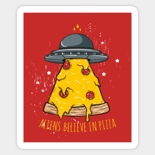 UFO & Pizza Sticker